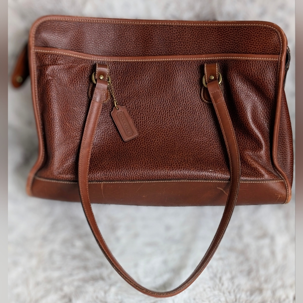 Vintage Coach Brown Leather Tote